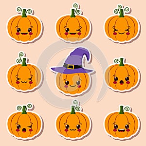 Kawaii halloween pumpkins