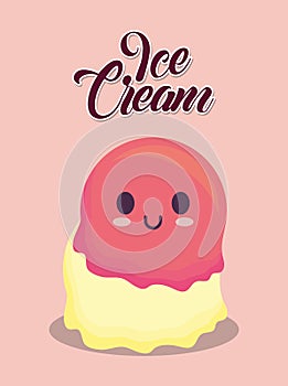Kawaii ice cream design photo