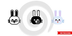 Kawaii icon of 3 types color, black and white, outline. Isolated vector sign symbol