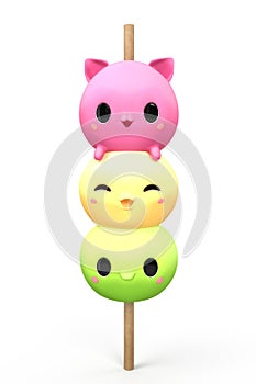 kawaii kabob cartoon toy 3d render