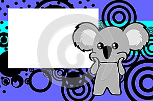 Kawaii koala character cartoon pictureframe illustration background
