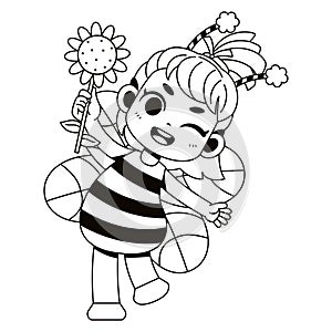 vector kawaii little bee girl cartoon illustration isolated