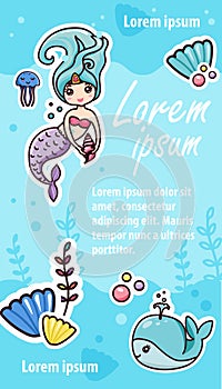 Kawaii Little Mermaid Social Media Network Page