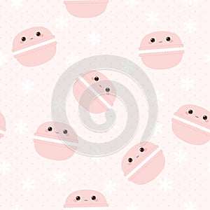 Kawaii macarons seamless