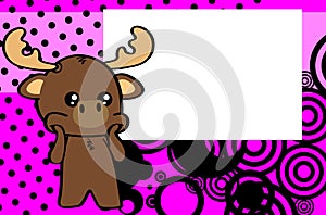 Kawaii moose  character cartoon pictureframe illustration background