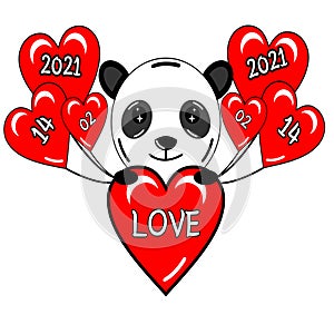 kawaii panda romance valentine date