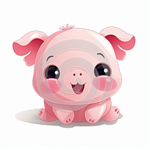 Kawaii Pig Cartoon Vector Clipart For Playful And Detailed Designs photo