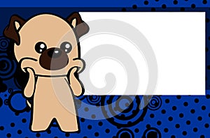 Kawaii pug dog character cartoon pictureframe illustration background