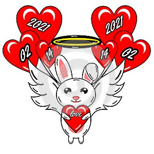 kawaii rabbit romance valentine date