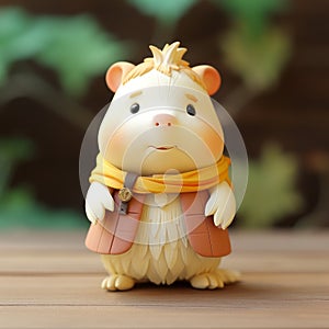 Kawaii Redhaired Rat Figurine: Golden Light, Mote Kei, Uhd Image