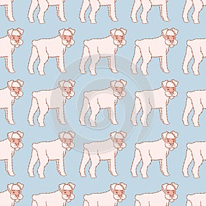 Kawaii Schnauzer Dog Vector Repeat Pattern