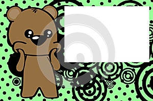Kawaii teddy bear character cartoon pictureframe illustration background