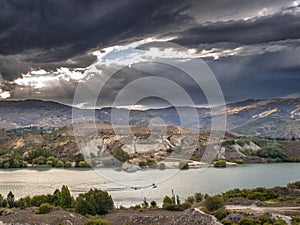 Kawarau river reservoir Cromwell