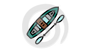 kayak boat color icon animation