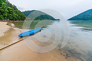 Kayak boat in front of the beach in Surin island national park, Pang Nga, Thailand