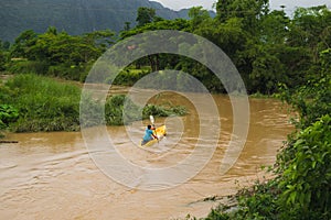 Kayak boat trip in vangvieng laos