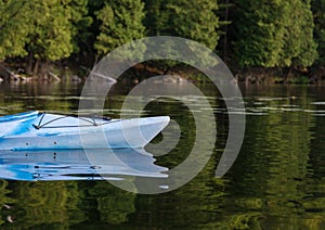 Kayak on a Calm Bay in Summertime