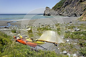 Kayak camping in Siskiyou Wilderness, North California