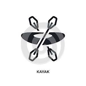 kayak isolated icon. simple element illustration from nautical concept icons. kayak editable logo sign symbol design on white