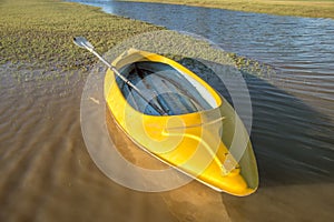 Kayak next to the water