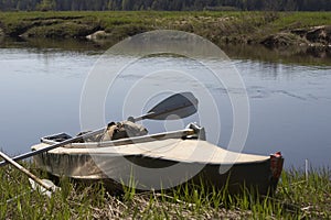 Kayak and oar