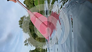 Kayak paddle in water