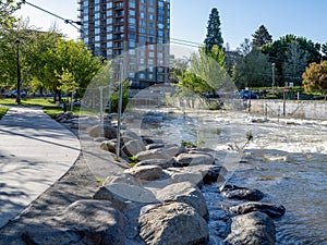 Kayak park in the Truckee River in Downtown Reno