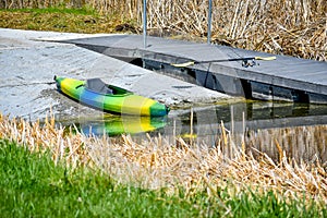 Kayak Ready to be Launched in Lake