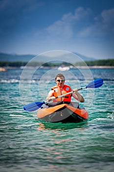 Kayak on the sea