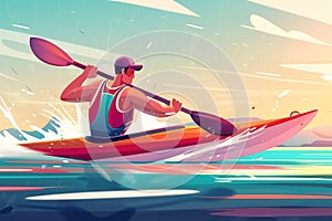 Kayak Sprint Race Summer Games. Sporting Competition. Olympics Sport Infographic Canoe Kayak.