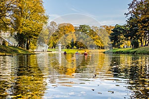 Kayak trip on the river Daugava and the canal around the old cit