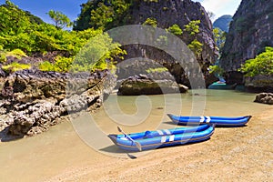 Kayak trip to the island on Phang Nga Bay photo