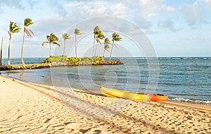 Kayak on tropical beach