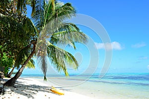 Kayak on a tropical white beach