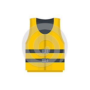 Kayak vest icon, flat style