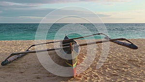 Kayak on warm sand Philippines, Boracay island