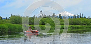 Kayaker on the Little Deschutes River