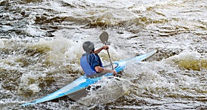 Kayaker on river Vuoksi