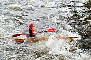 Kayaker on river Vuoksi