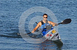 Kayaker showing off