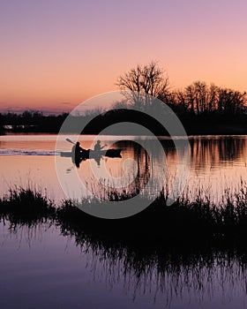 Kayakers at dawn