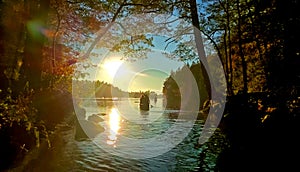 Kayakers on the lake