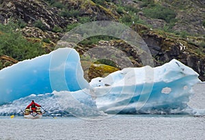 Kayakers at Mendenhall Glacier