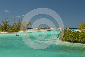 Kayakers Paddling Out to Sea