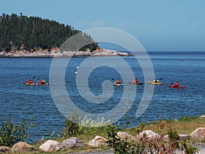 Kayakers in the Parc du Bic in Quebec photo