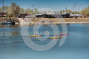 Kayakers on the Danube