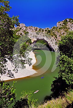 Kayakers, Vallon pont d,arc, Ardeche