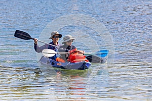 Kayaking on a Beautiful Winter`s Day