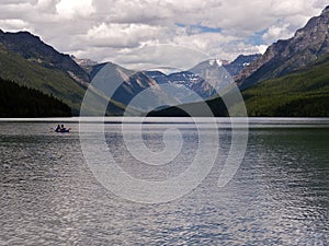 Kayaking at Bowman Lake photo