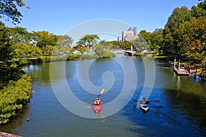 Kayaking on the Charles River, Boston, MA